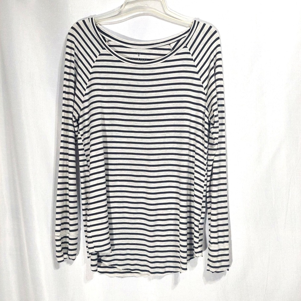 American Eagle Jegging Tee Womens Medium‎ Soft & Sexy Striped Long Sleeves